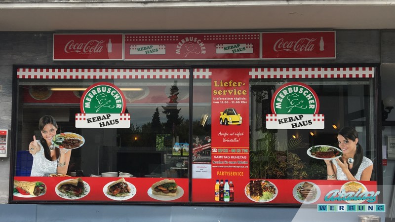 Schaufenster im Digitaldruck — Projekt Meerbuscher Kebap-Haus von Atalay Werbung