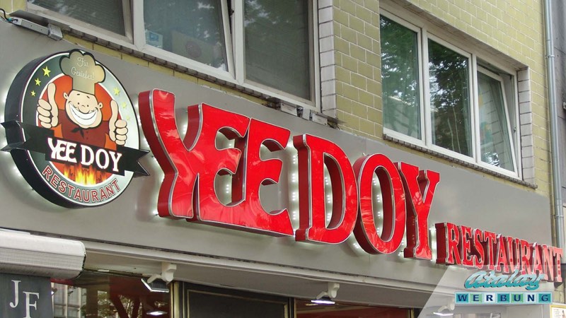 Profilbuchstaben, frontleuchtend — Projekt Yee Doy Restaurant von Atalay Werbung